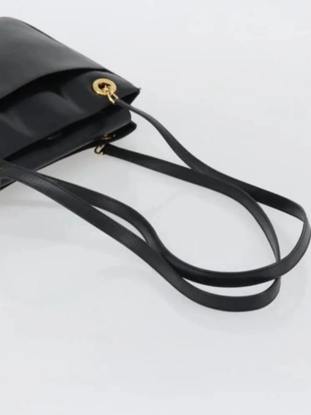 GUCCI Shoulder Bag Leather Black Gold 001 46 1641 Auth 173331